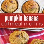 Banana Pumpkin Muffins Healthy golden homemade muffins with pumpkin and banana texture Recipe focus: healthy pumpkin muffins easy.