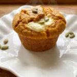 Copycat Starbucks Pumpkin Muffins with creamy cheesecake filling and golden pumpkin tops Recipe focus: pumpkin muffins starbucks copycat.