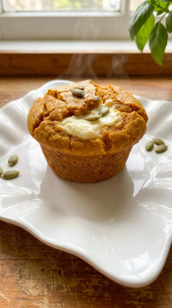 Copycat Starbucks Pumpkin Muffins with creamy cheesecake filling and golden pumpkin tops Recipe focus: pumpkin muffins starbucks copycat.