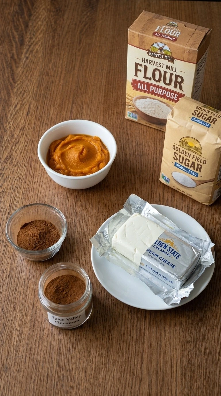 Copycat Starbucks Pumpkin Muffins ingredients including pumpkin puree spices and cream cheese filling ingredients Recipe focus: greek yogurt pumpkin muffins.