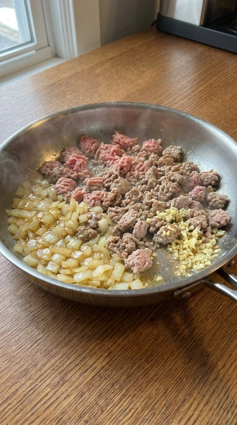 Crockpot Healthy Chili browning ground turkey with vegetables Recipe focus: keto chili recipes crock pot.