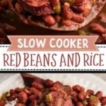 Crockpot Red Beans and Rice served with tender beans and sliced sausage Recipe focus: red beans and rice recipe crockpot.