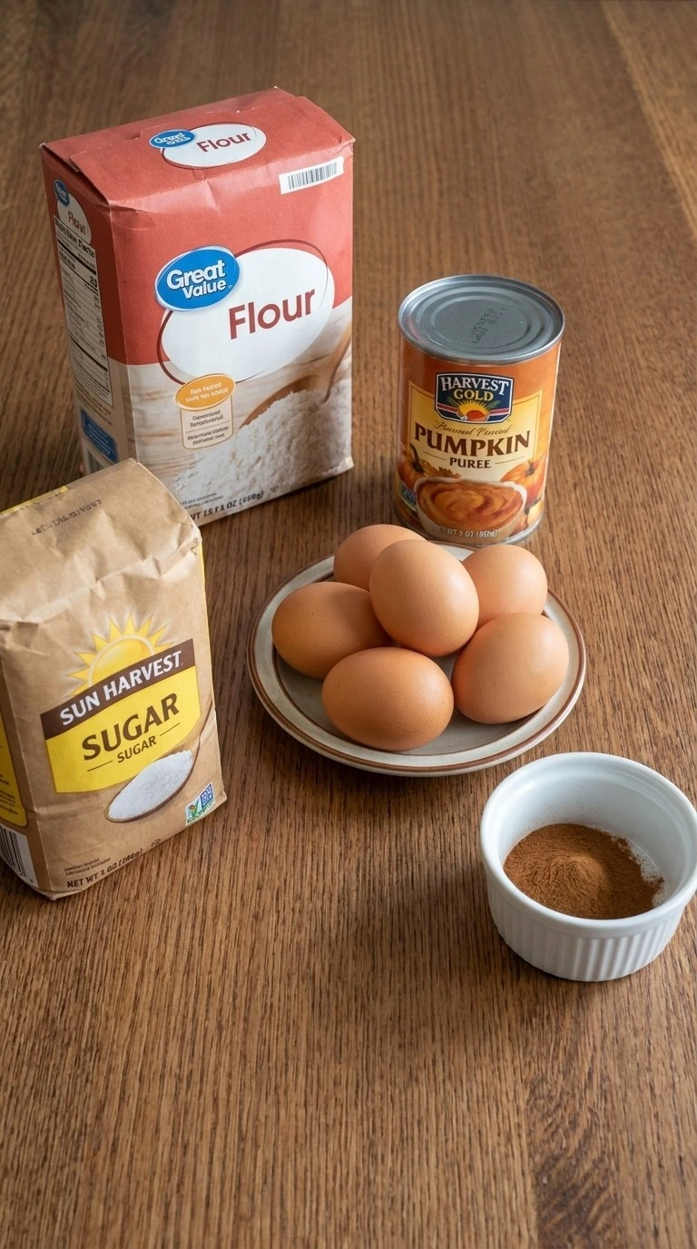 Friendsgiving Cake ingredients arranged for homemade baking preparation Recipe focus: friendsgiving dessert ideas.