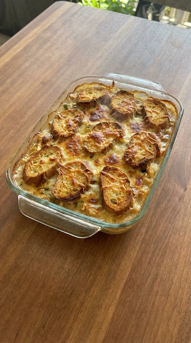 Friendsgiving Casserole By Joanna Gaines baked golden casserole