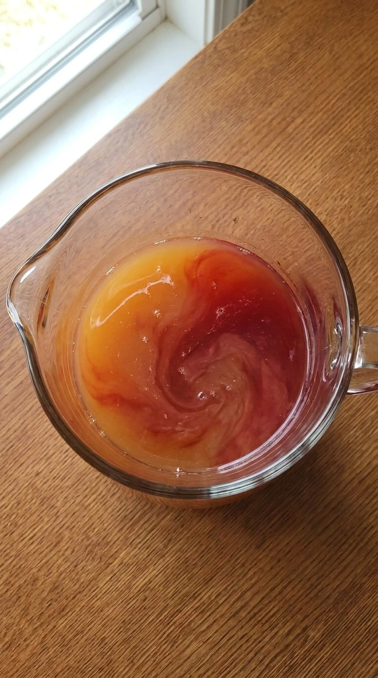 Friendsgiving Cocktail Party drink base being combined with apple cider and cranberry