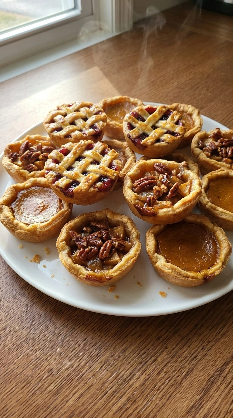Friendsgiving Pie Party homemade mini pies with golden flaky crusts