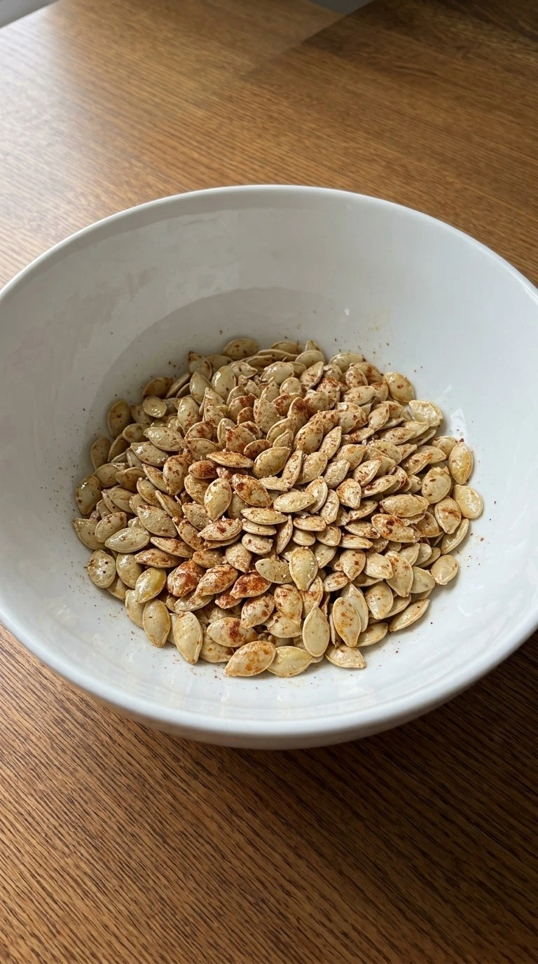 Lemon Roasted Pumpkin Seeds coated with olive oil, lemon juice, smoked paprika and cayenne before Recipe focus: how to make lemon roasted pumpkin seeds.