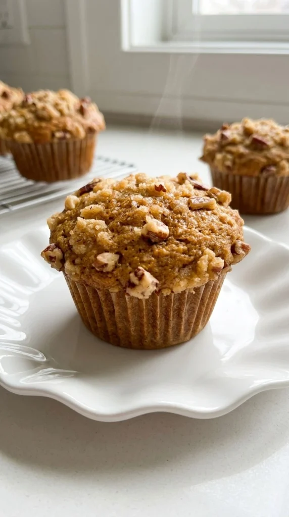 Pumpkin Muffins with Streusel Topping with golden crumb topping Recipe focus: pumpkin muffins streusel topping.