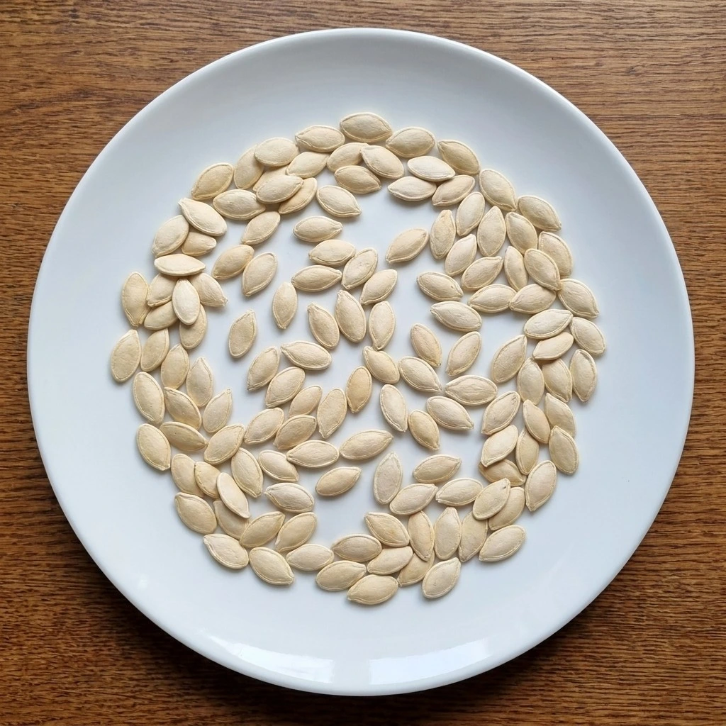 Drying fresh pumpkin seeds for Roasted Pumpkin Seeds with Parmesan Cheese before seasoning