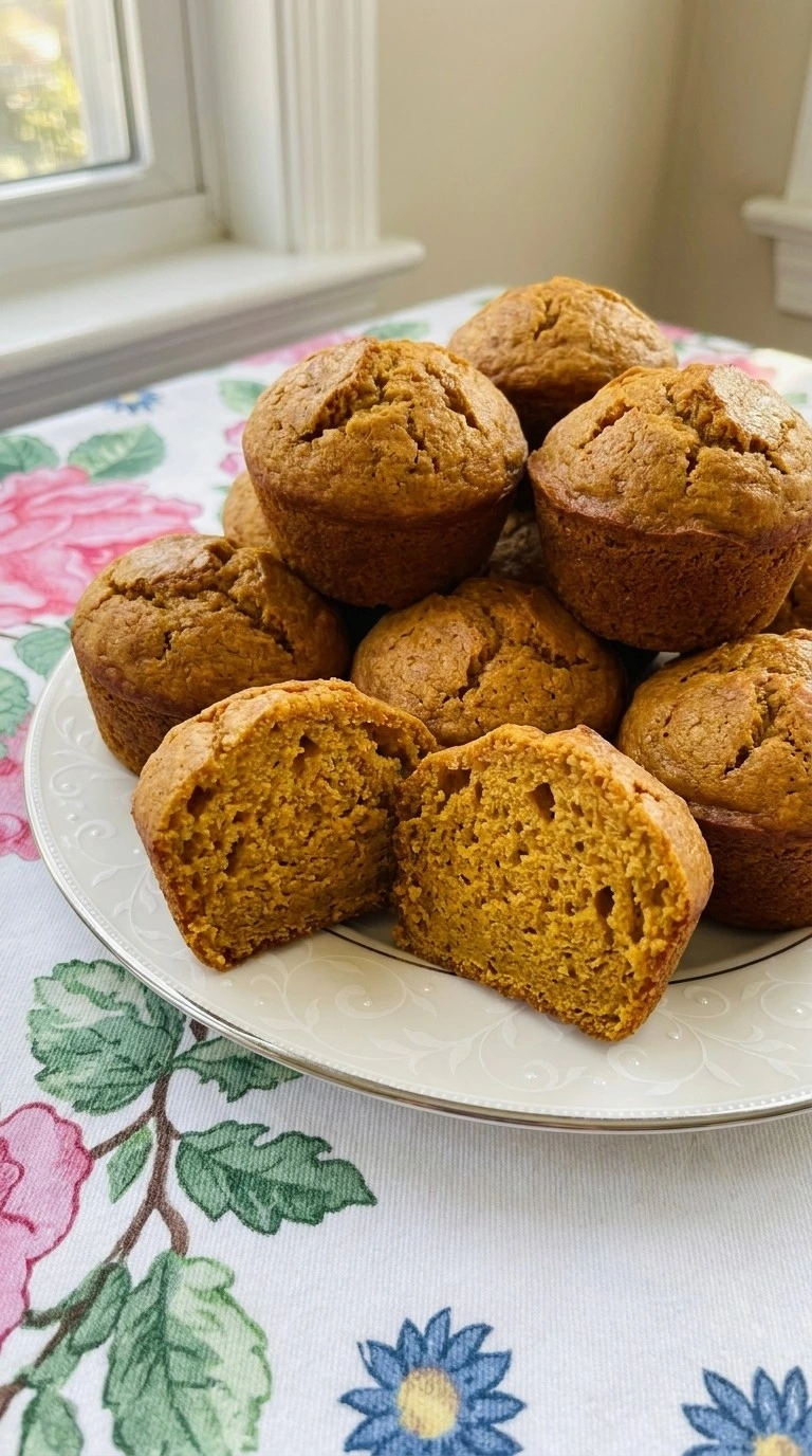 Spice Cake Pumpkin Muffins with golden cracked tops and soft pumpkin crumb Recipe focus: pumpkin muffins with spice cake.