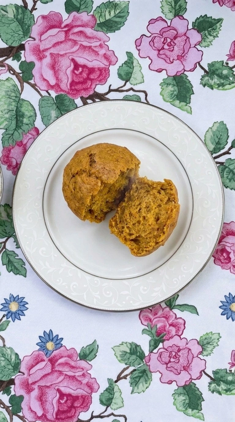 Spice Cake Pumpkin Muffins served with soft pumpkin crumb exposed Recipe focus: pumpkin muffins with cake mix recipes.
