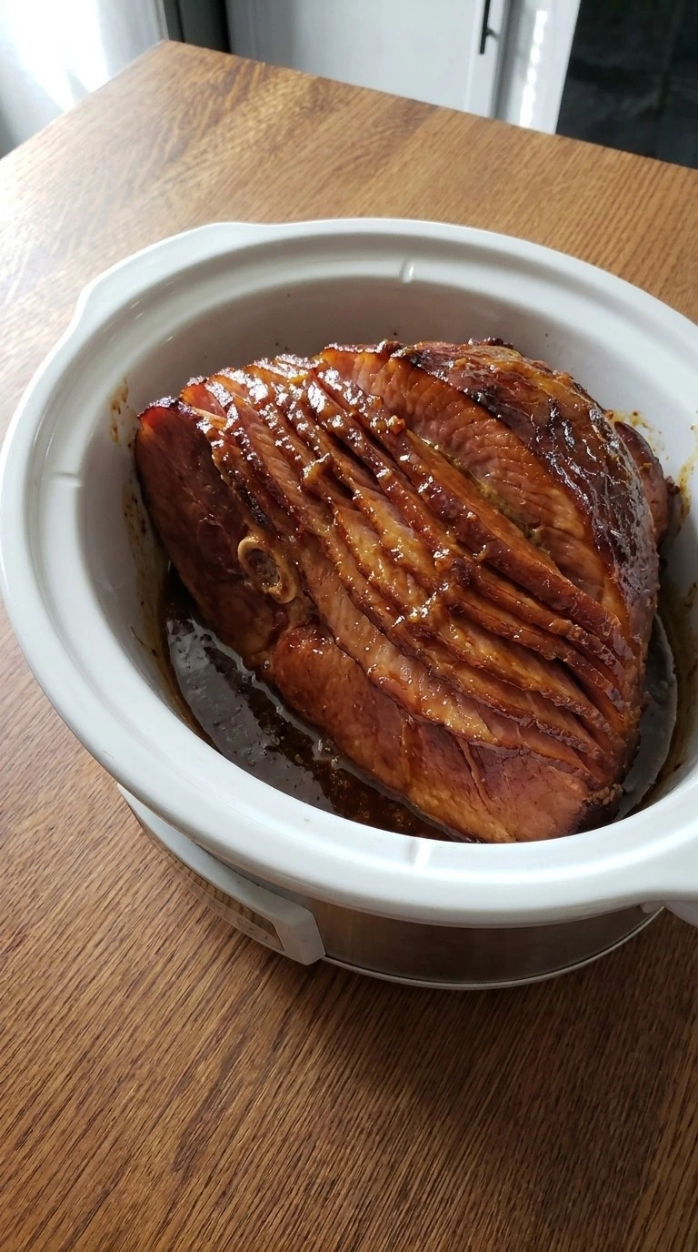 Crockpot Thanksgiving Ham — Baste the ham as the glaze thickens Recipe focus: thanksgiving ham recipes crockpot.