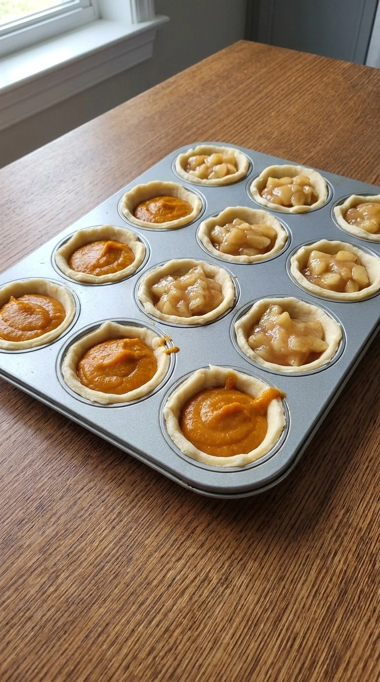 Fill the pie shells Recipe focus: friendsgiving pie party.