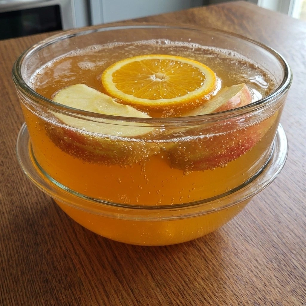Thanksgiving Cocktail Party Food sparkling apple cider mixture with fruit
