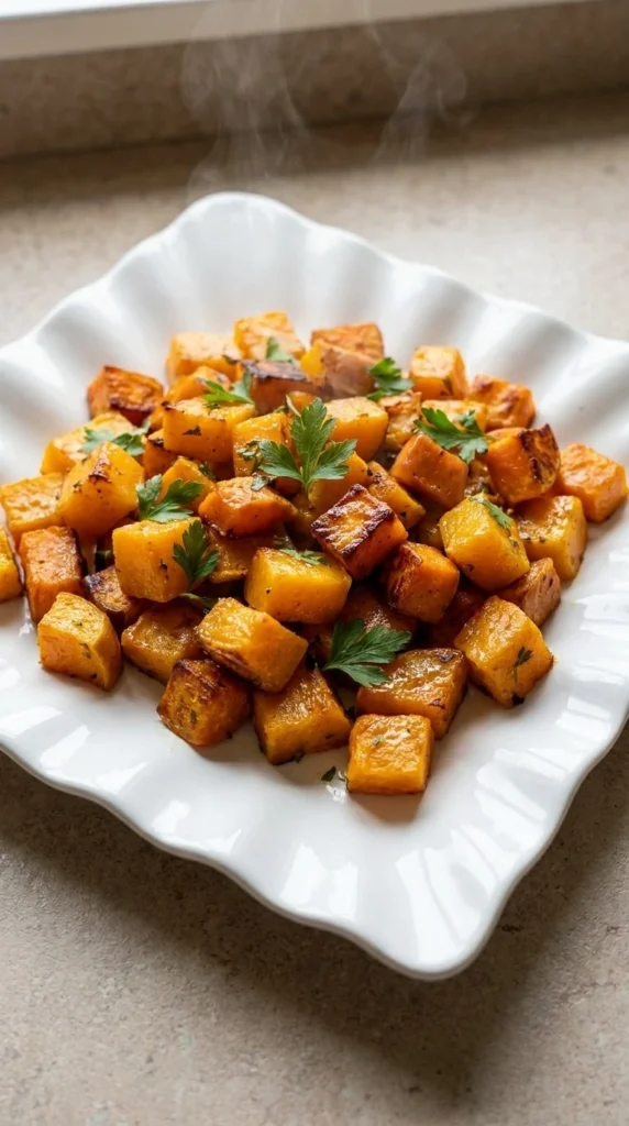 Thanksgiving Side Dishes Healthy Butternut Squash roasted cubes with sweet potato and Recipe focus: thanksgiving recipes side dishes healthy butternut squash.