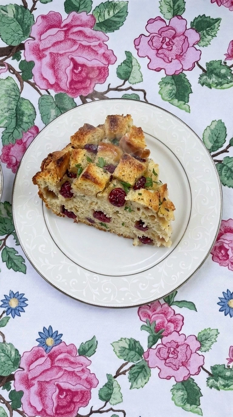 Thanksgiving Stuffing Focaccia Food Network sliced serving showing soft interior and golden crust