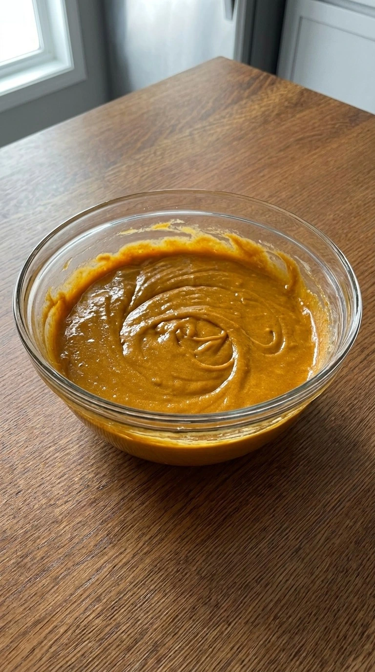 Weight Watchers Pumpkin Muffins wet pumpkin mixture whisked smooth and orange Recipe focus: weight watcher pumpkin muffins.
