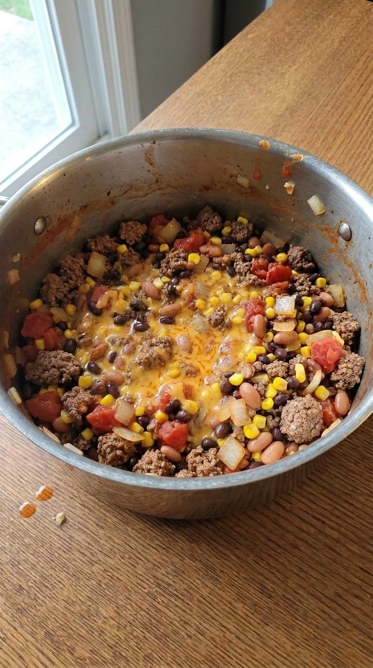 7 Can Taco Soup with melted sharp cheddar added on top Recipe focus: 7 can taco soup recipe easy.