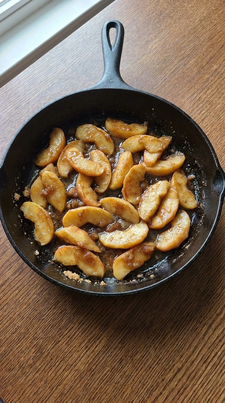 Apple Crisp Mini Cheesecake cinnamon apples softened before assembly Recipe focus: mini apple crisp cheesecake.