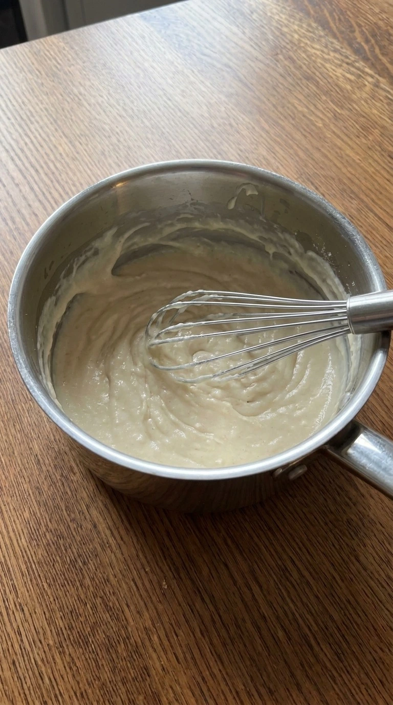 Crockpot Ham and Potato Soup creamy roux made with butter, flour, whole milk and heavy cream Recipe focus: crock pot ham and potato soup.