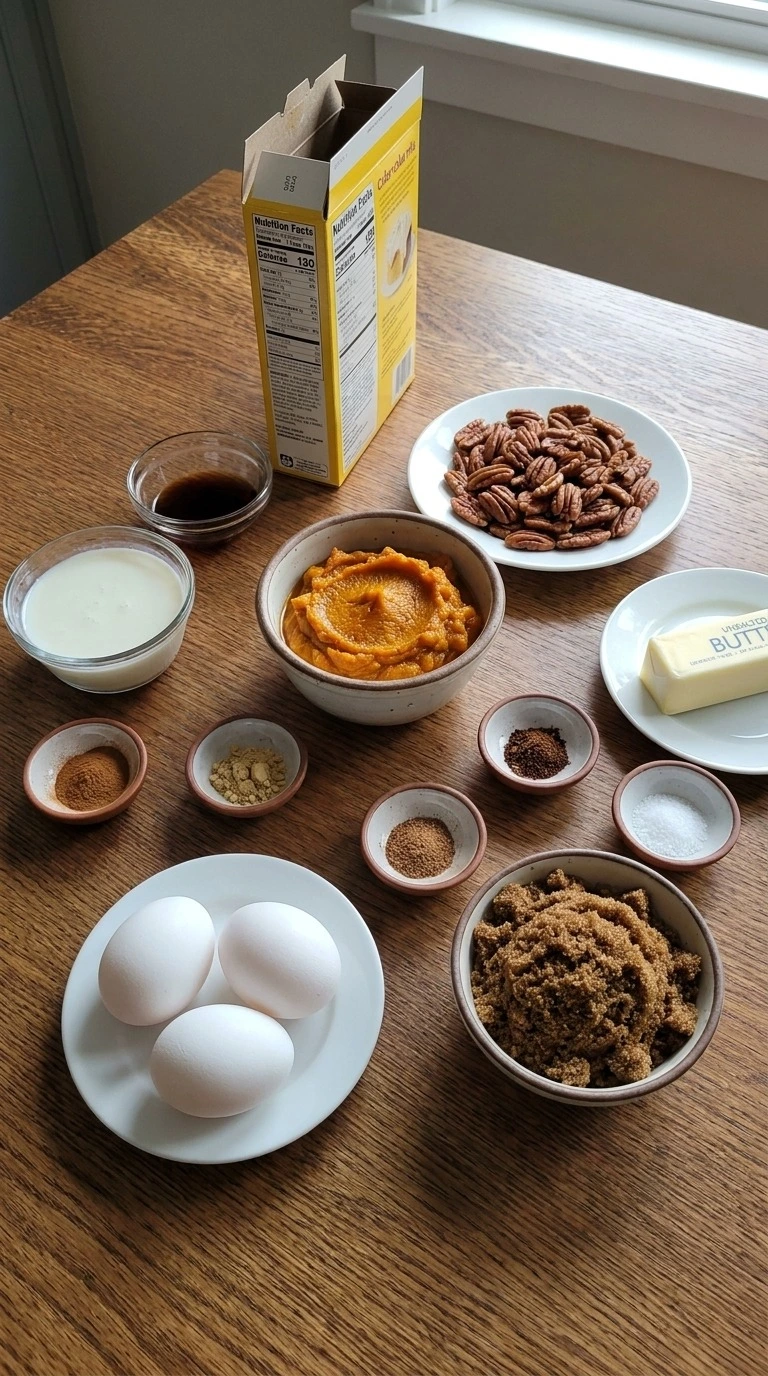 Dump Cake Pumpkin Fall Desserts ingredients including pumpkin puree, cake mix, pecans, butter, eggs and Recipe focus: dump cake recipes pumpkin fall desserts.