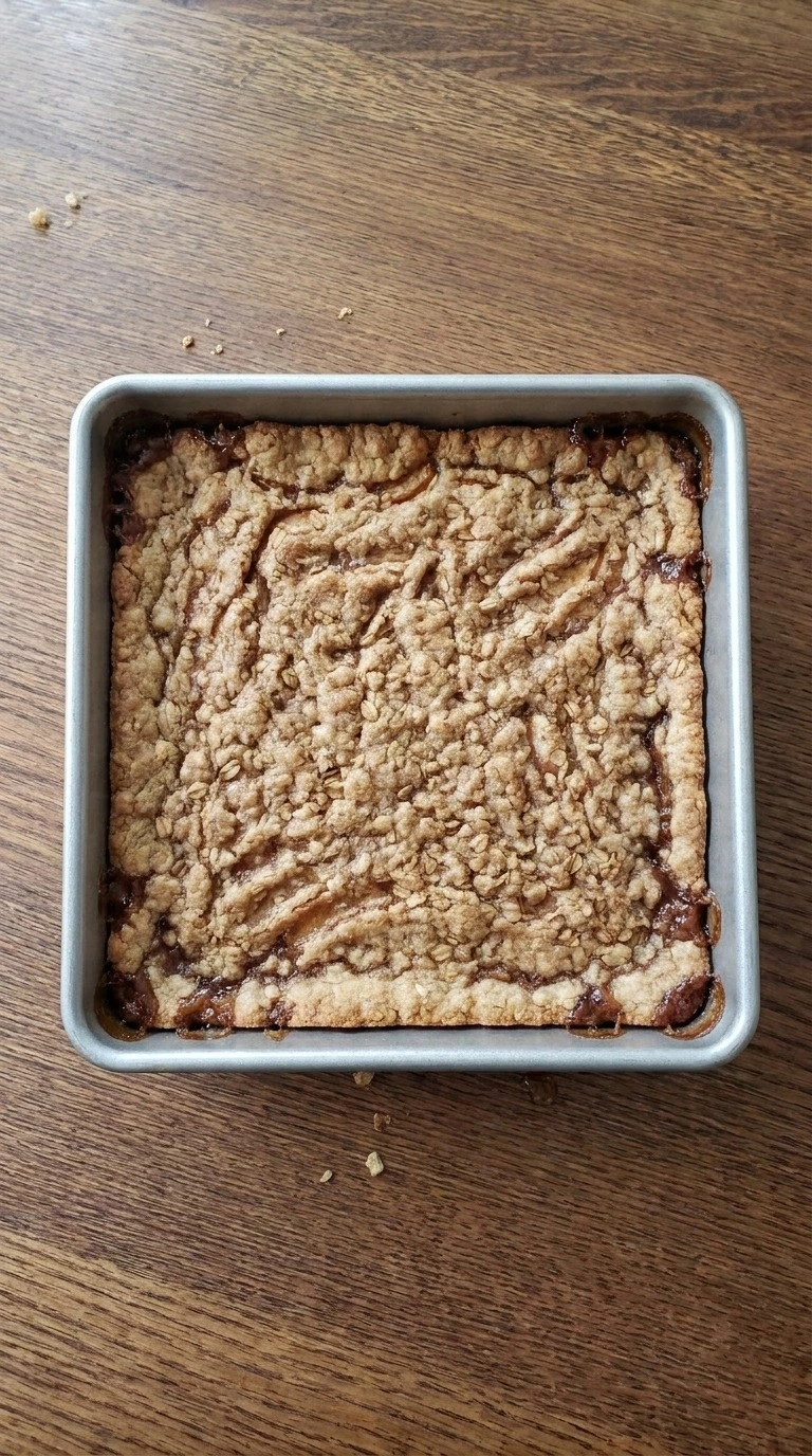 Fall Desserts for People Who Hate Pumpkin step 5 showing layer the apples and bake for apple cider crumb bars.