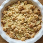 Low Carb Apple Crisp Almond Flour with tender apples and an uneven golden almond crumble topping