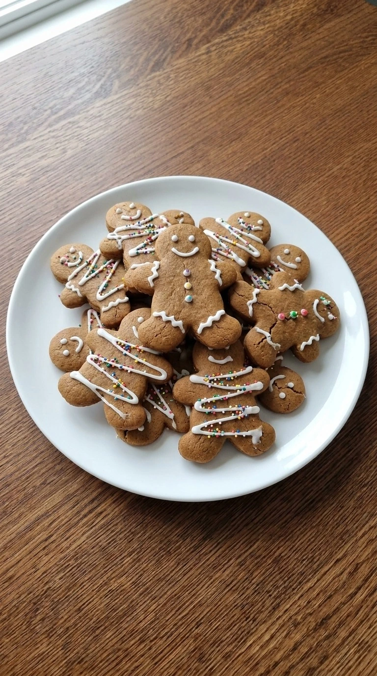 Gingerbread Man Cookies decorated with icing and sprinkles Recipe focus: soft gingerbread cookies.