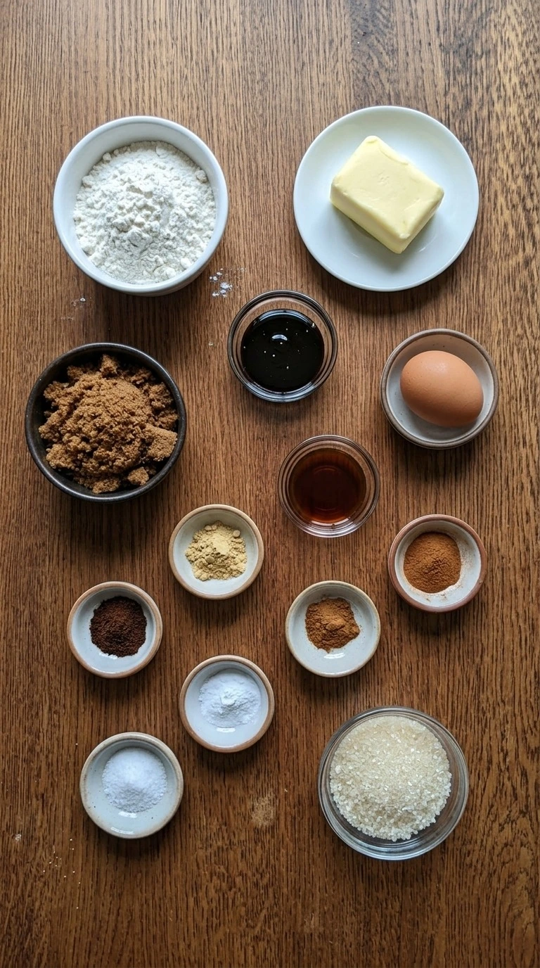 Gluten Free Gingerbread Cookies ingredients including gluten-free flour, molasses, butter, egg and Recipe focus: gluten free dairy free gingerbread cookies.