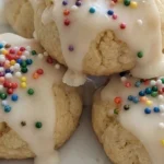 Italian Christmas Cookies with glazed round cookies and festive sprinkles Recipe focus: easy christmas cookies simple.