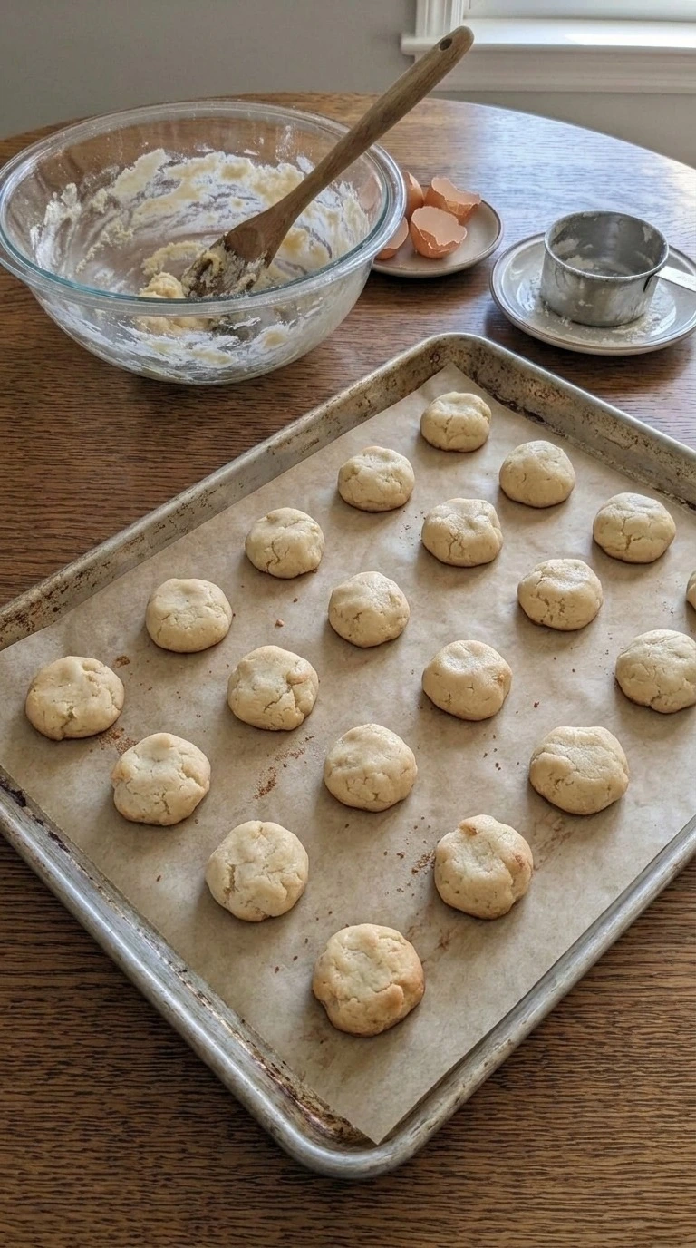 Italian Christmas Cookies baked with golden edges on a tray Recipe focus: easy christmas cookies simple.