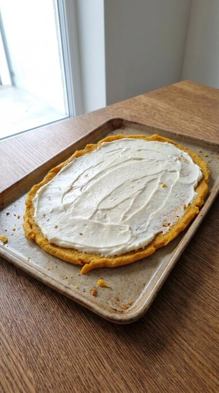 Pumpkin Roll with Cream Cheese Filling spread with white cream cheese layer Recipe focus: pumpkin roll recipe.
